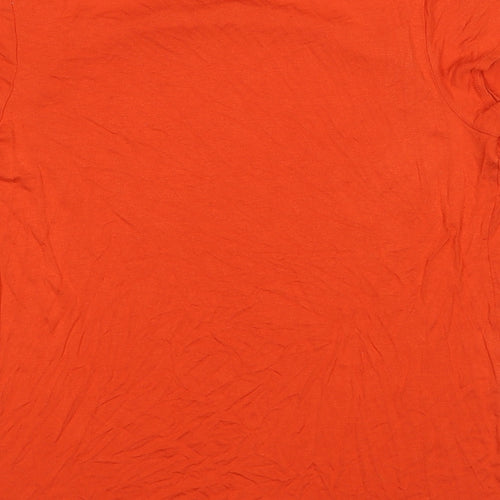BHS Womens Red Viscose Basic T-Shirt Size 10 Cowl Neck
