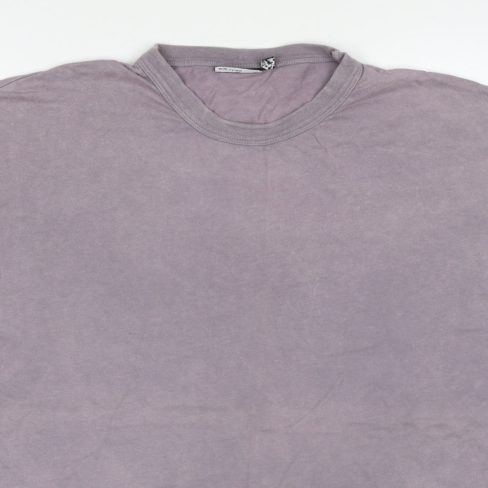 ASOS Mens Grey Cotton T-Shirt Size M Round Neck - Washed colour effect
