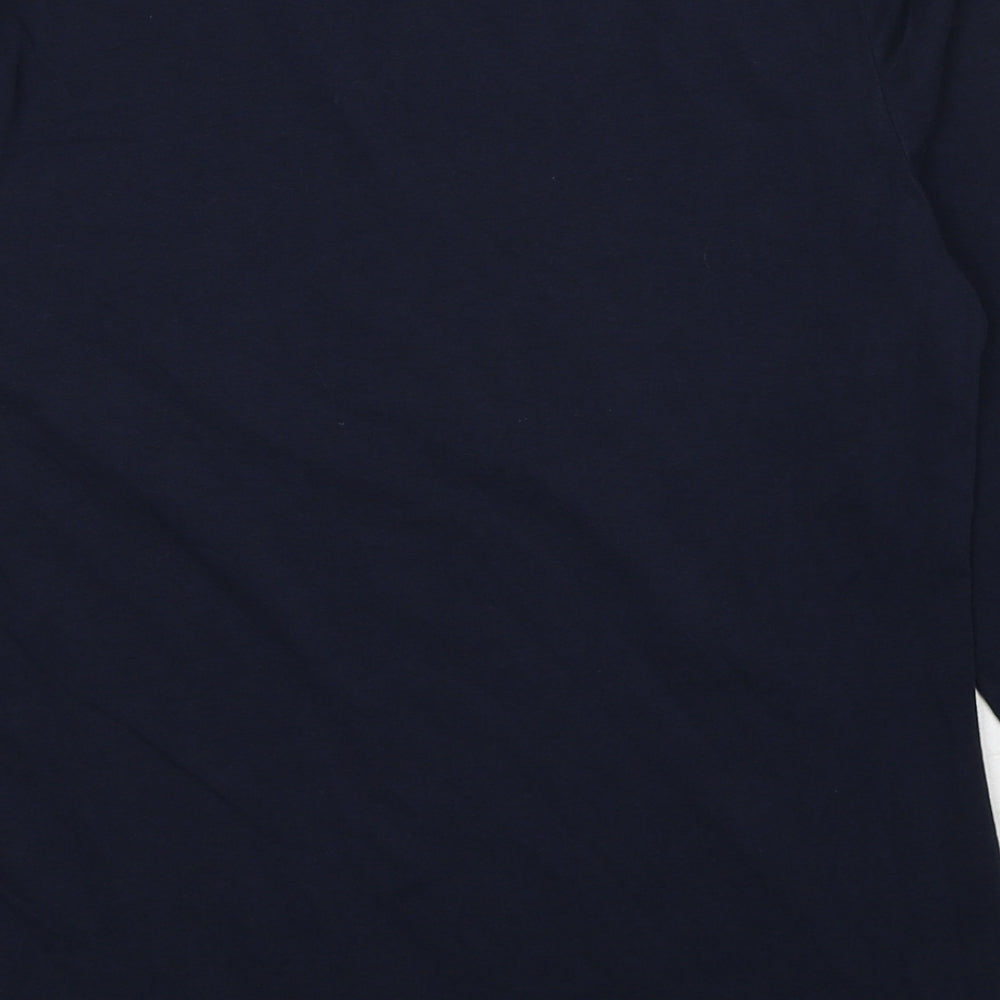 Marks and Spencer Womens Blue Cotton Basic T-Shirt Size 14 Square Neck - Slash Neck