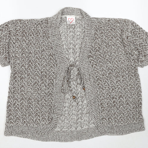 Gazelle Womens Beige V-Neck Polyester Pullover Jumper Size 2XL