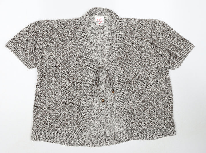 Gazelle Womens Beige V-Neck Polyester Pullover Jumper Size 2XL