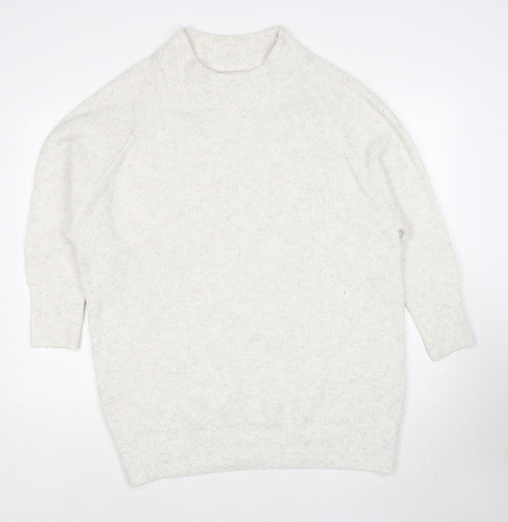 Topshop Womens Ivory Round Neck Polyester Pullover Jumper Size S
