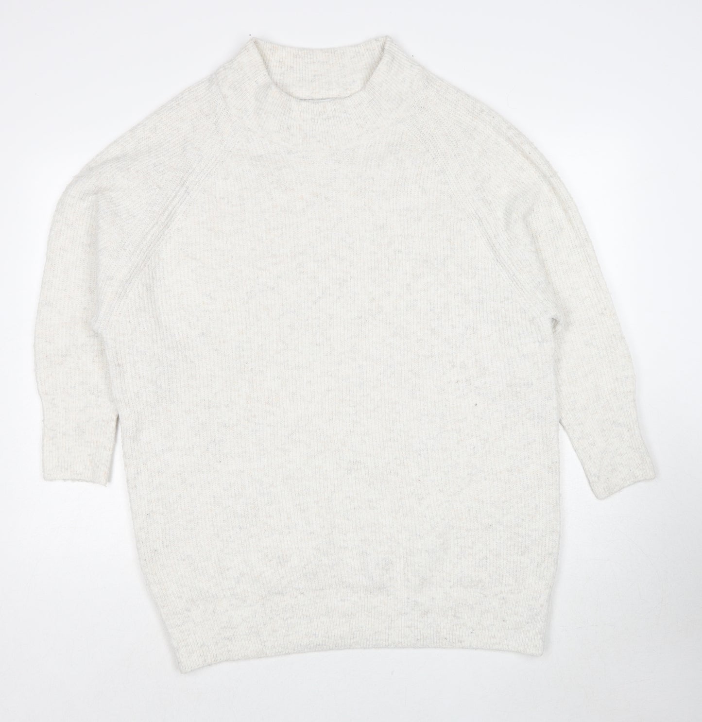 Topshop Womens Ivory Round Neck Polyester Pullover Jumper Size S