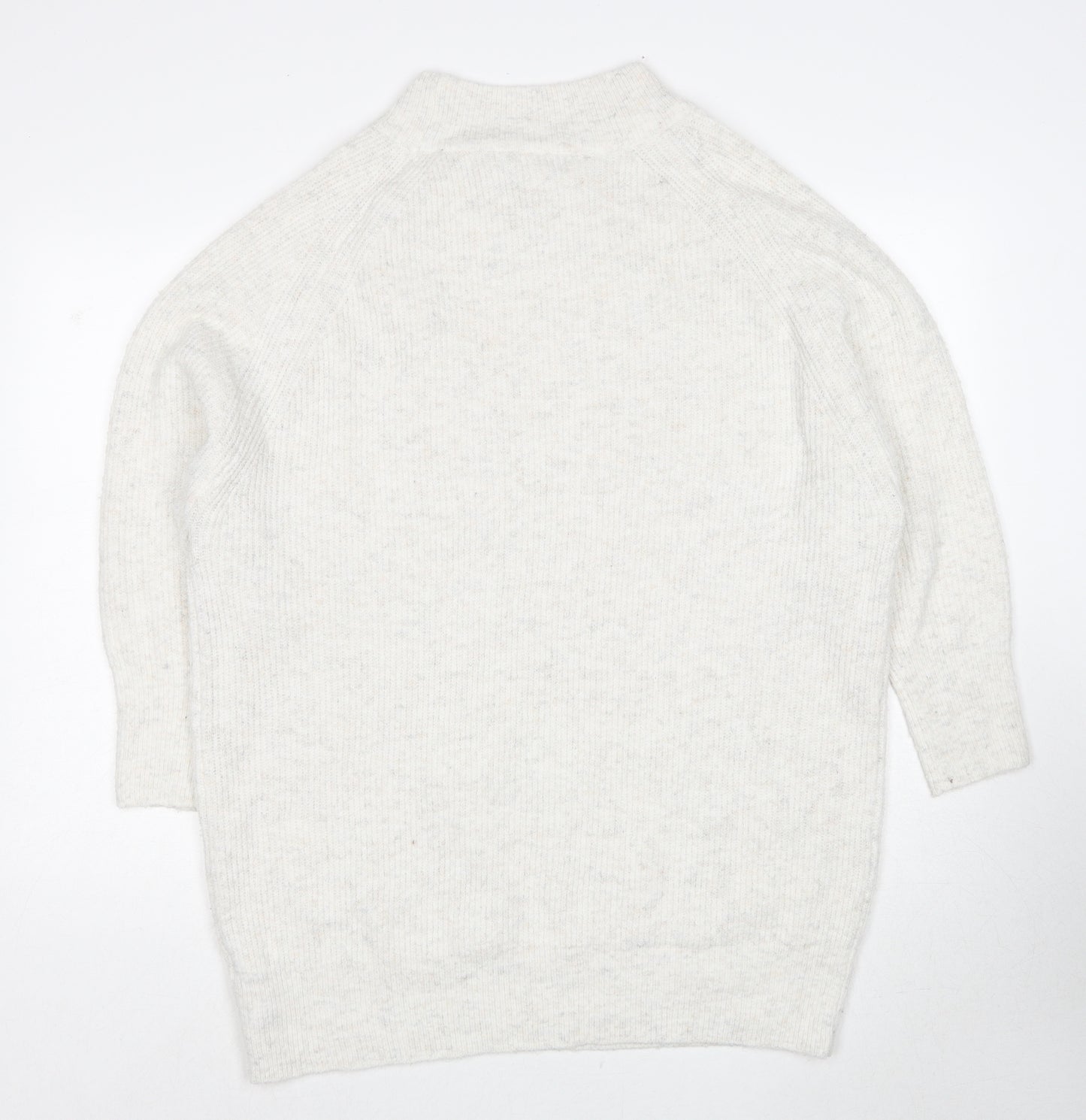 Topshop Womens Ivory Round Neck Polyester Pullover Jumper Size S
