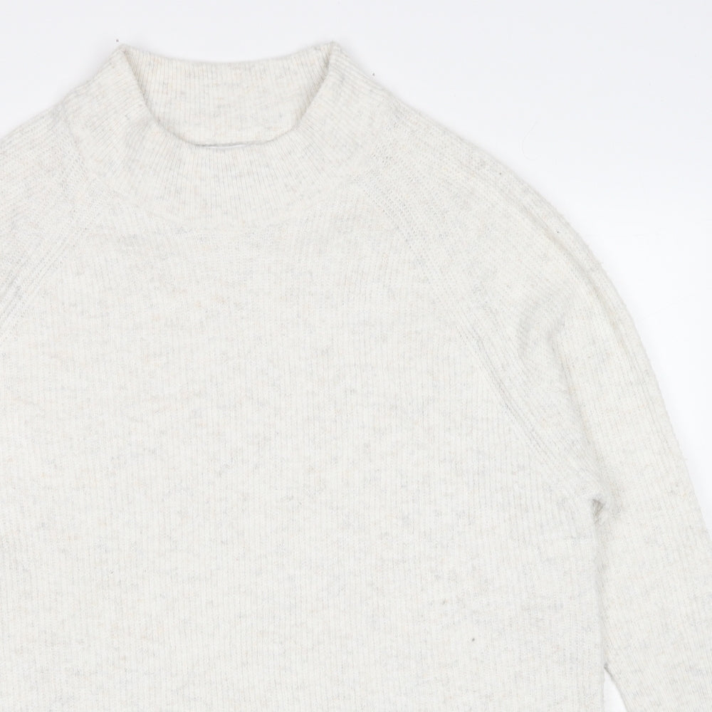 Topshop Womens Ivory Round Neck Polyester Pullover Jumper Size S