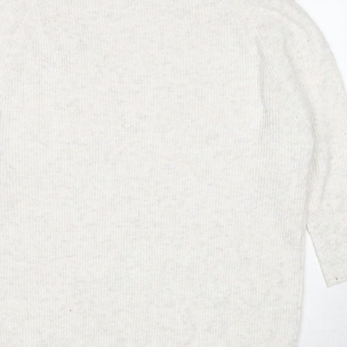 Topshop Womens Ivory Round Neck Polyester Pullover Jumper Size S
