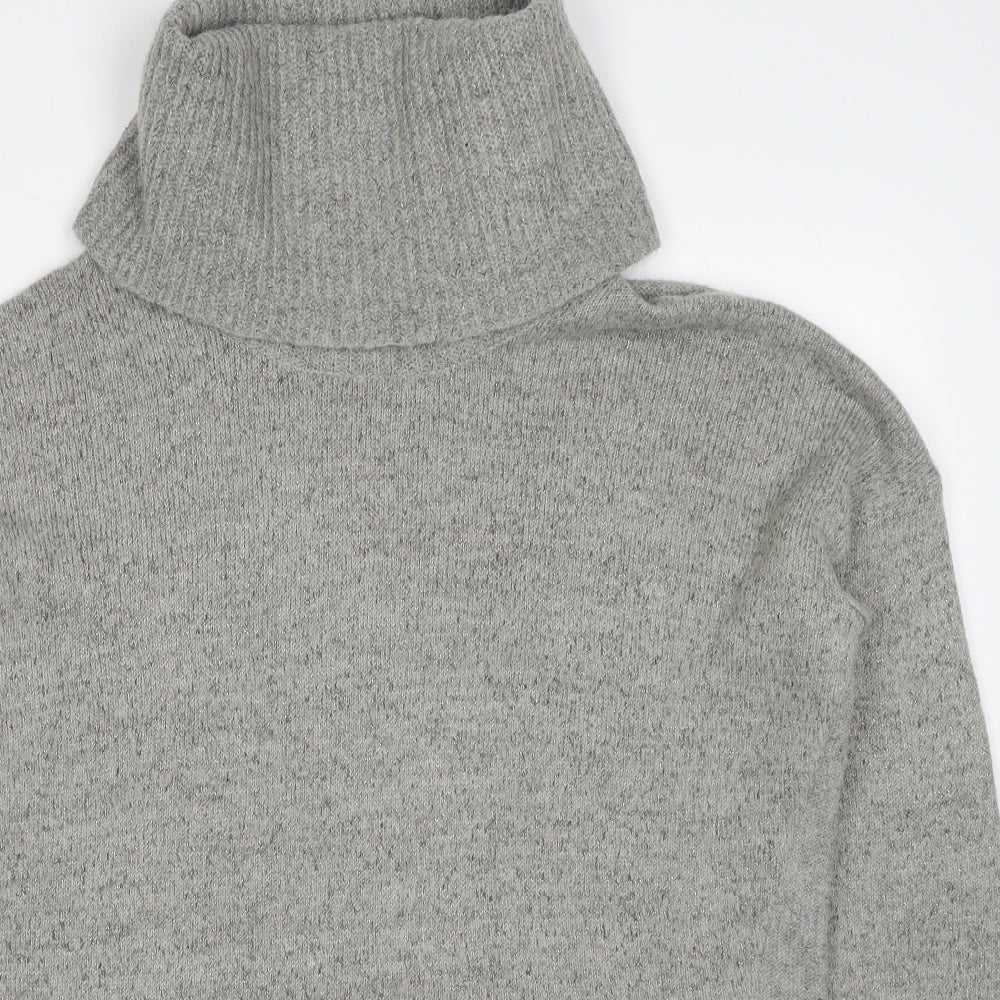 Wallis Womens Grey Roll Neck Acrylic Pullover Jumper Size M