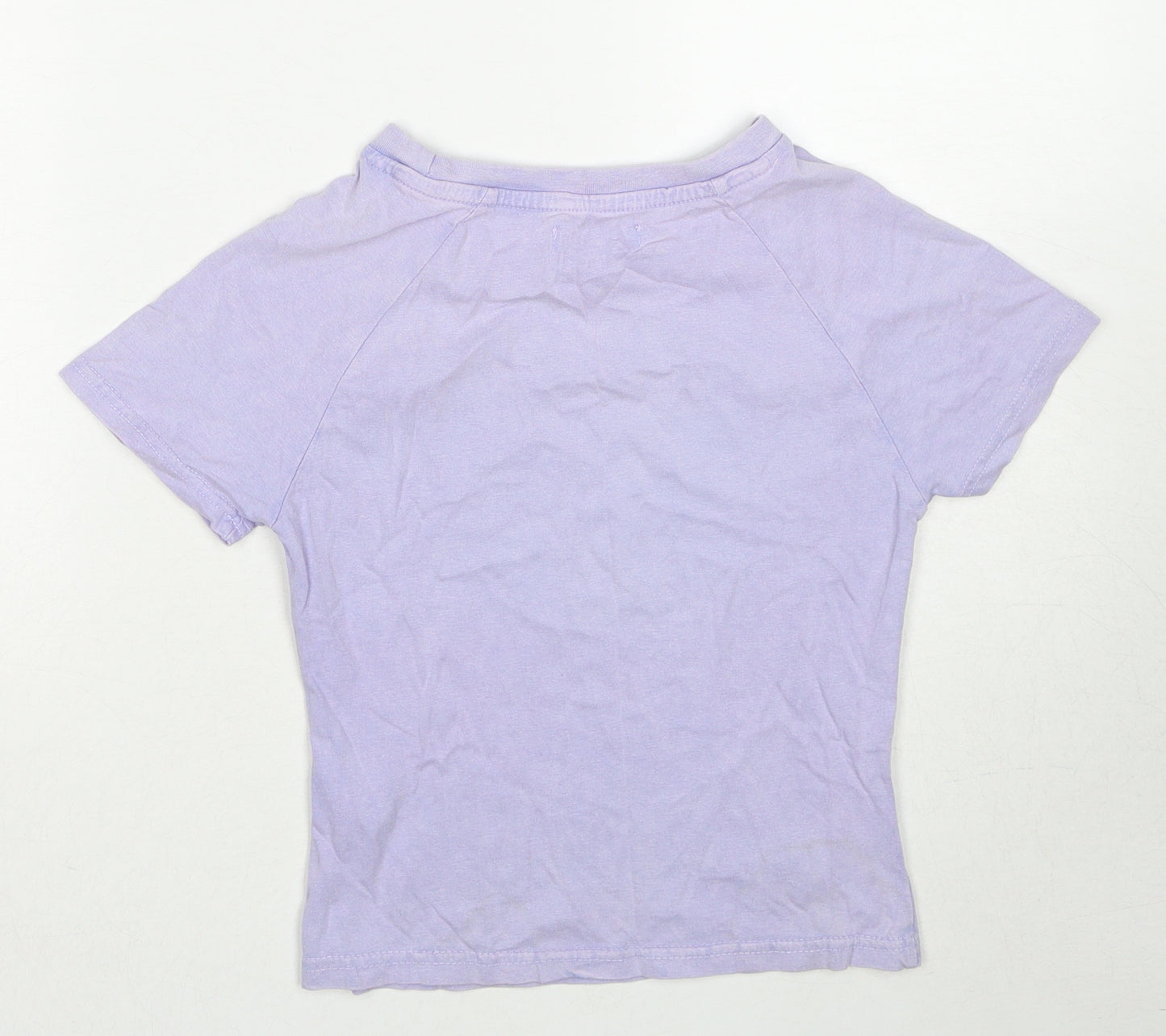 Tammy Womens Purple Cotton Basic T-Shirt Size 6 Round Neck - Dump Them