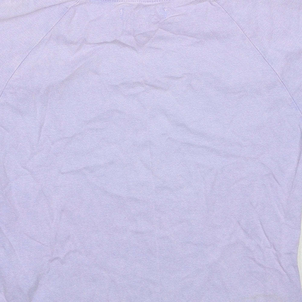 Tammy Womens Purple Cotton Basic T-Shirt Size 6 Round Neck - Dump Them