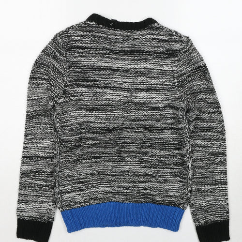 Influence Womens Black Round Neck Acrylic Pullover Jumper Size 10