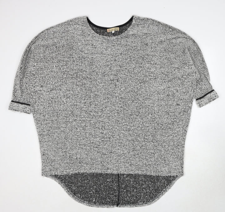 New Look Womens Grey Round Neck Acrylic Pullover Jumper Size M - Size M-L