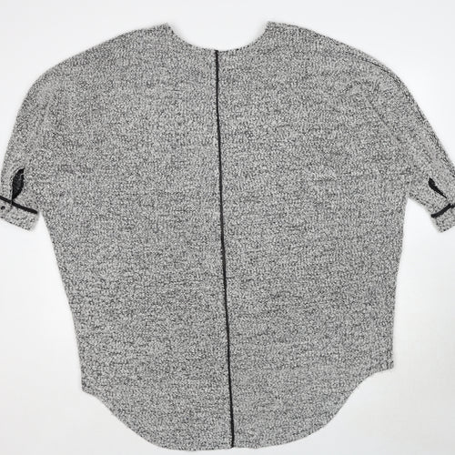 New Look Womens Grey Round Neck Acrylic Pullover Jumper Size M - Size M-L