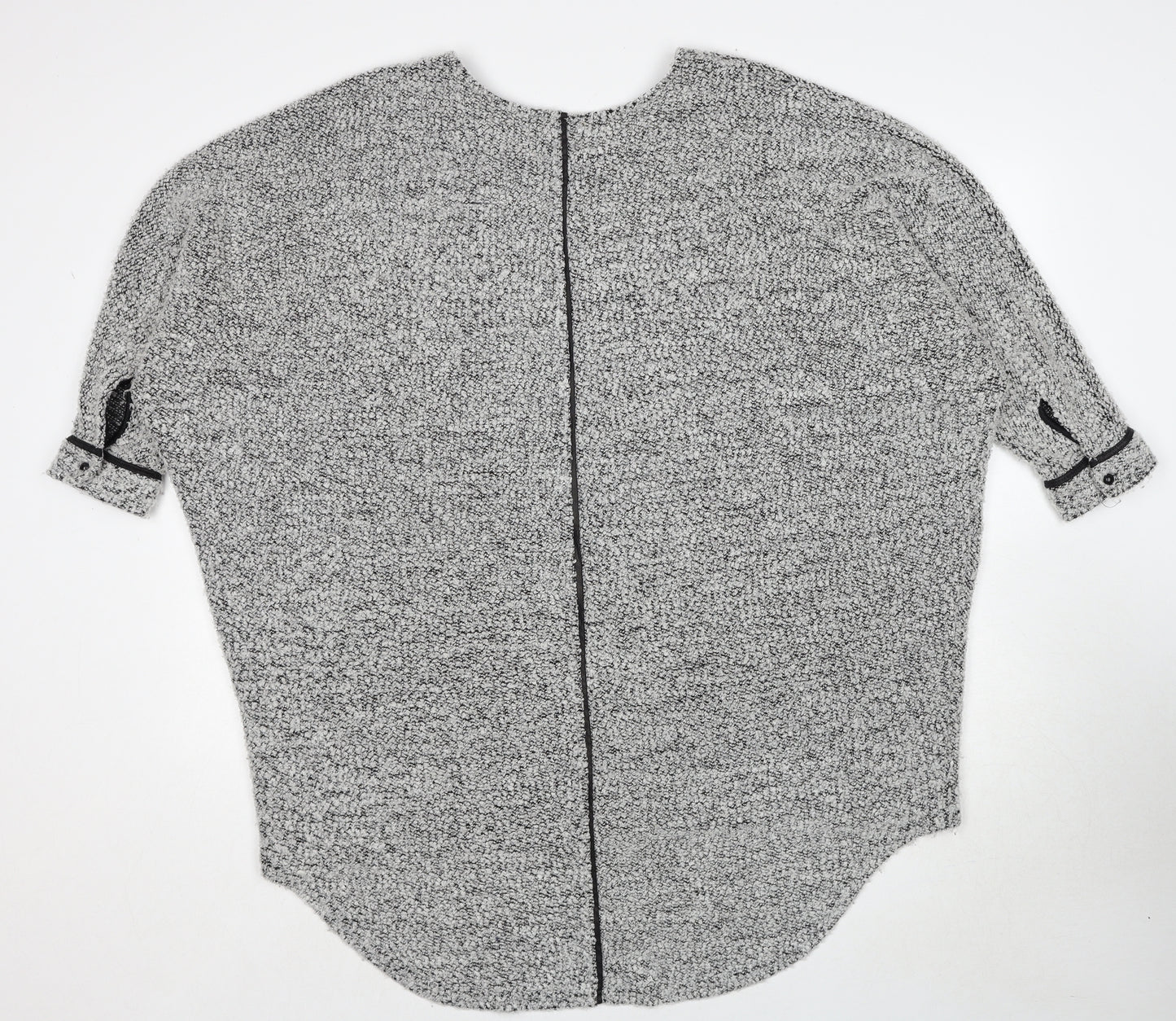 New Look Womens Grey Round Neck Acrylic Pullover Jumper Size M - Size M-L