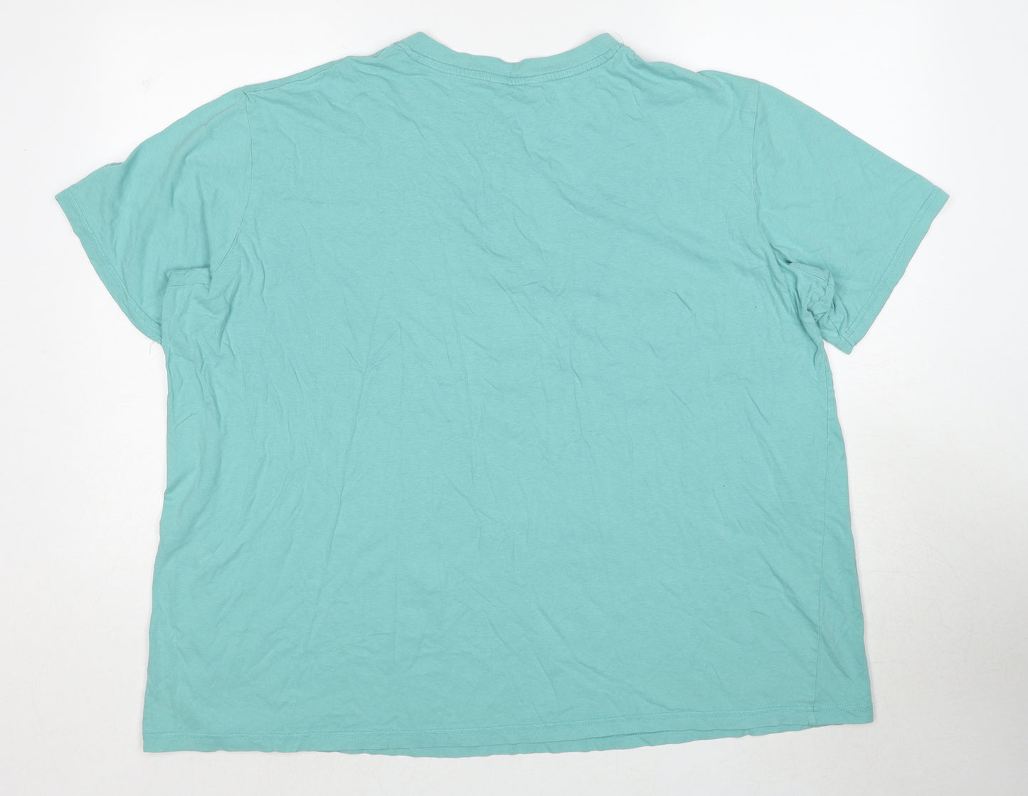 Cotton Traders Mens Blue Cotton T-Shirt Size 2XL Round Neck