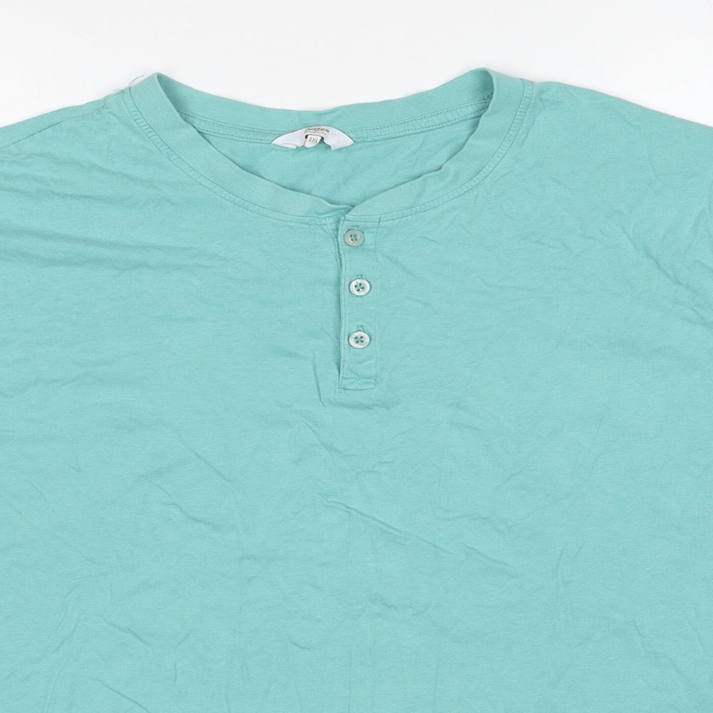 Cotton Traders Mens Blue Cotton T-Shirt Size 2XL Round Neck