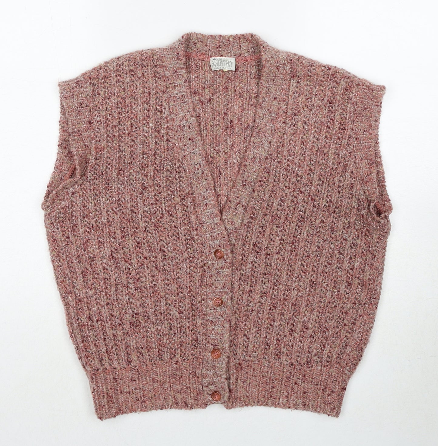 Alexon Womens Pink V-Neck Acrylic Vest Jumper Size 14
