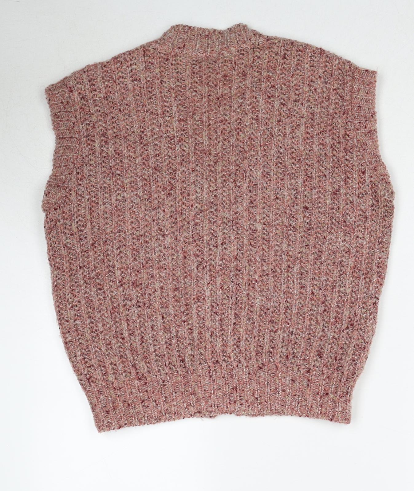 Alexon Womens Pink V-Neck Acrylic Vest Jumper Size 14