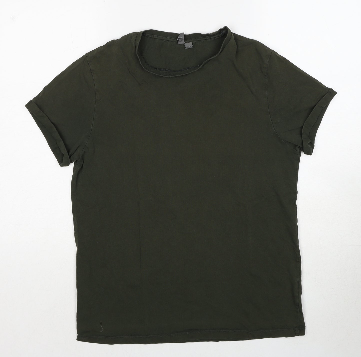 ASOS Mens Green Cotton T-Shirt Size M Round Neck