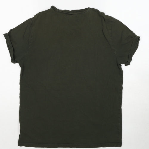 ASOS Mens Green Cotton T-Shirt Size M Round Neck