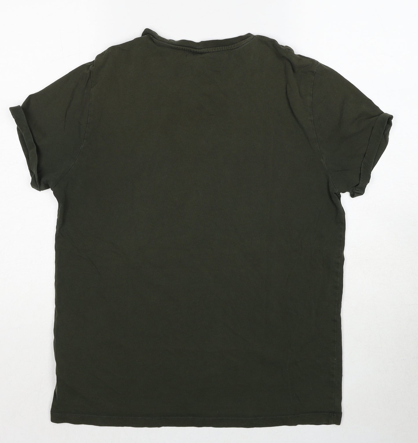 ASOS Mens Green Cotton T-Shirt Size M Round Neck