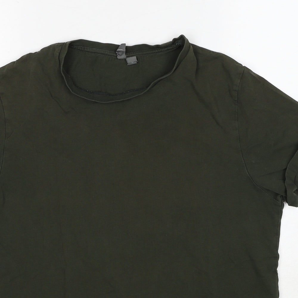ASOS Mens Green Cotton T-Shirt Size M Round Neck