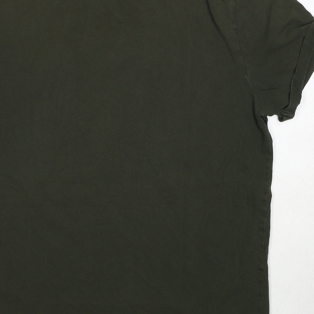 ASOS Mens Green Cotton T-Shirt Size M Round Neck