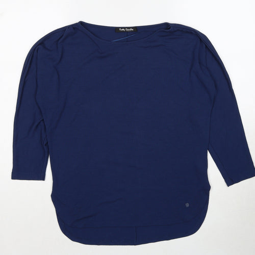 Betty Barclay Womens Blue Round Neck Polyester Pullover Jumper Size 8