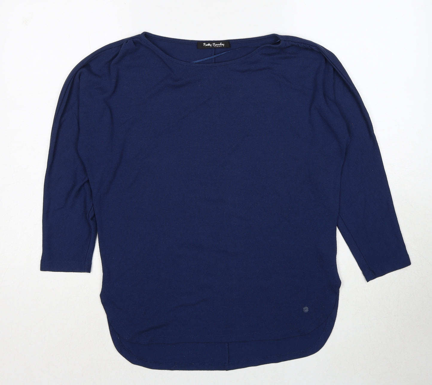 Betty Barclay Womens Blue Round Neck Polyester Pullover Jumper Size 8