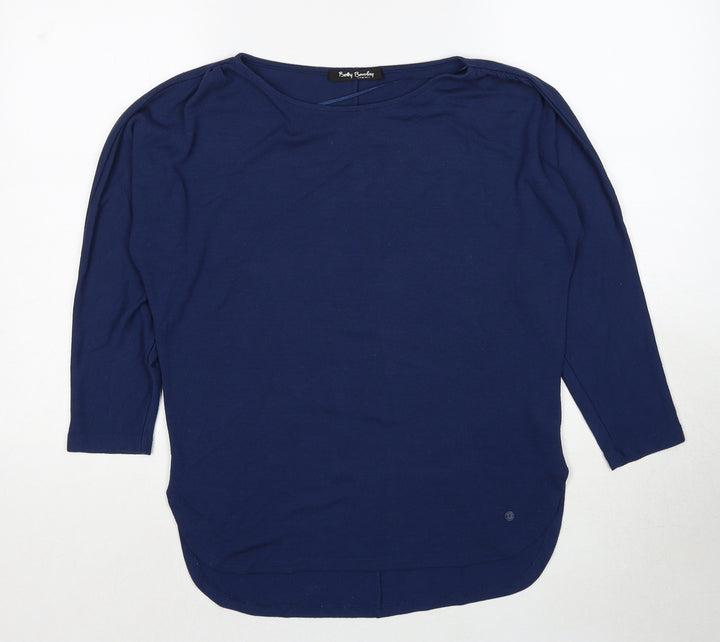 Betty Barclay Womens Blue Round Neck Polyester Pullover Jumper Size 8