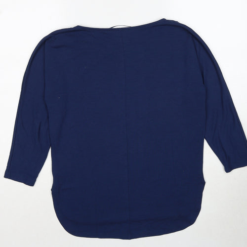 Betty Barclay Womens Blue Round Neck Polyester Pullover Jumper Size 8