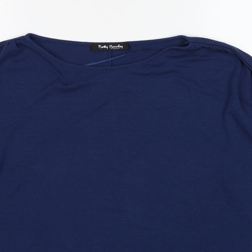 Betty Barclay Womens Blue Round Neck Polyester Pullover Jumper Size 8