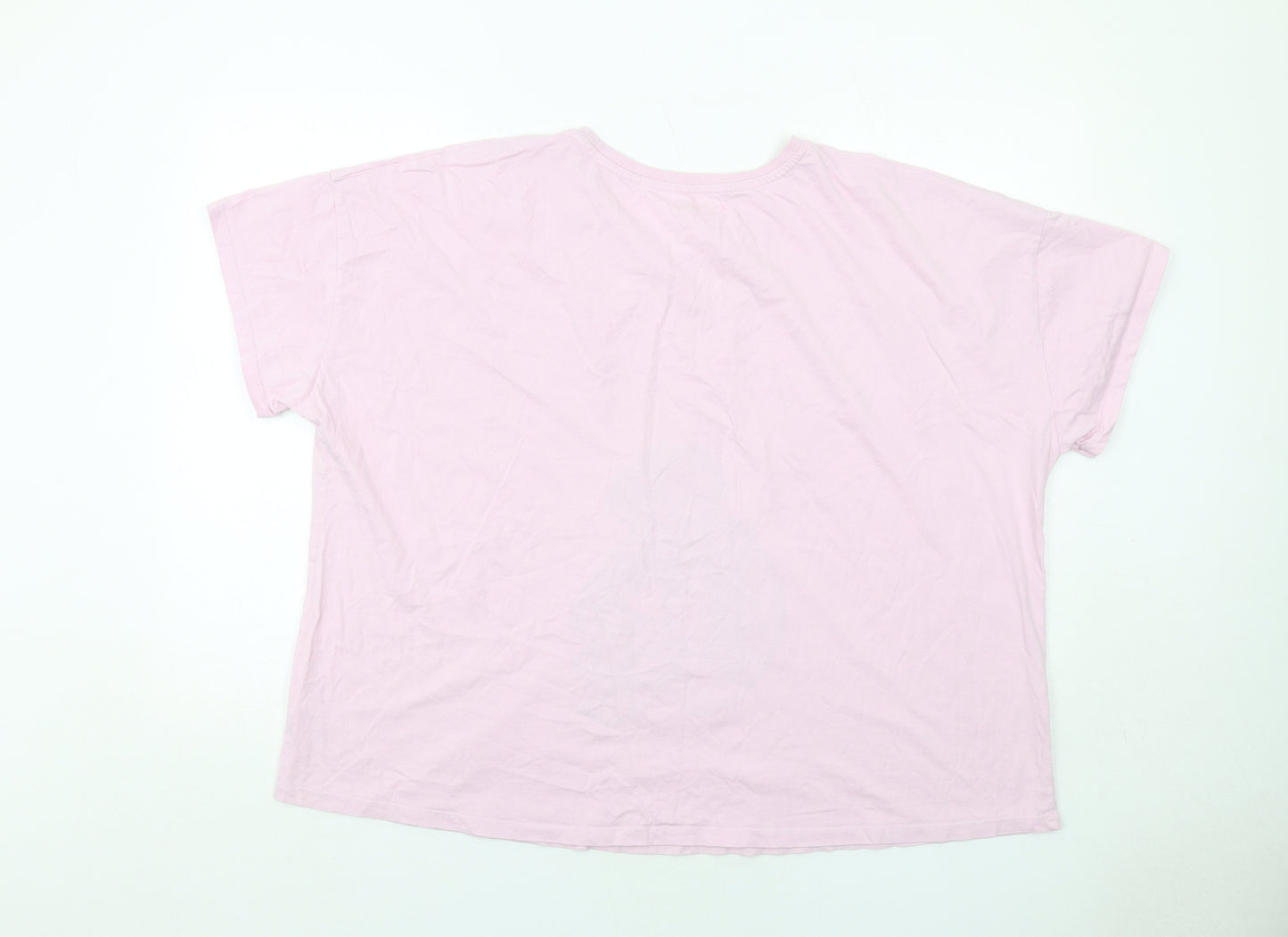 Disney Womens Pink Cotton Basic T-Shirt Size 26 Crew Neck - Kermit Frog