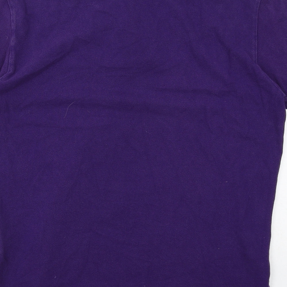 Polo Ralph Lauren Mens Purple Cotton Polo Size M Collared Button