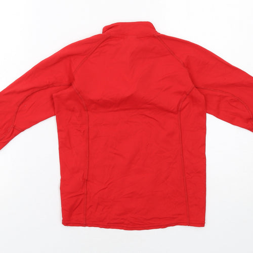 Oxylane Boys Red Polyamide Pullover T-Shirt Size 10 Years High Neck Zip