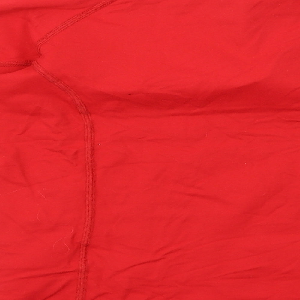 Oxylane Boys Red Polyamide Pullover T-Shirt Size 10 Years High Neck Zip