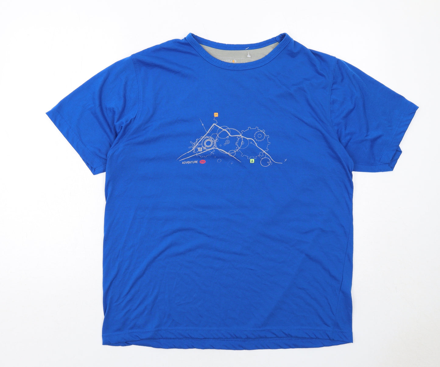 Regatta Mens Blue Polyester T-Shirt Size L Round Neck