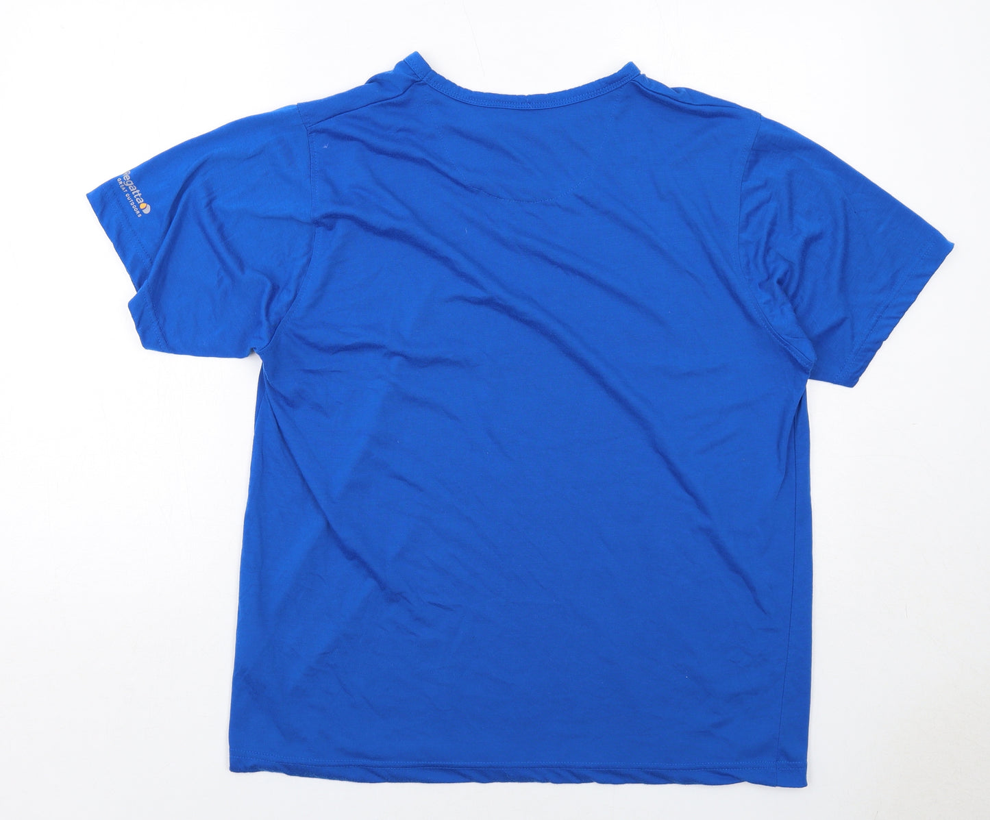 Regatta Mens Blue Polyester T-Shirt Size L Round Neck