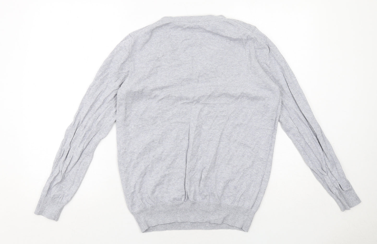 Crew Clothing Womens Grey V-Neck Cotton Pullover Jumper Size 12