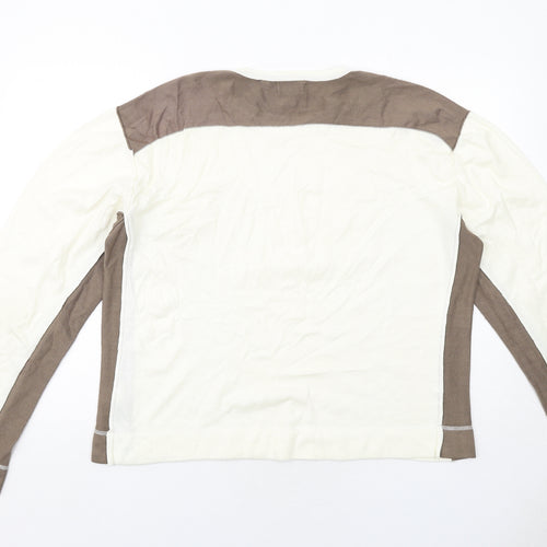 O Club Womens Ivory Round Neck Acrylic Pullover Jumper Size L