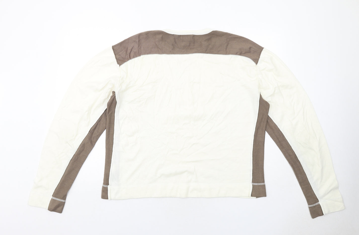O Club Womens Ivory Round Neck Acrylic Pullover Jumper Size L
