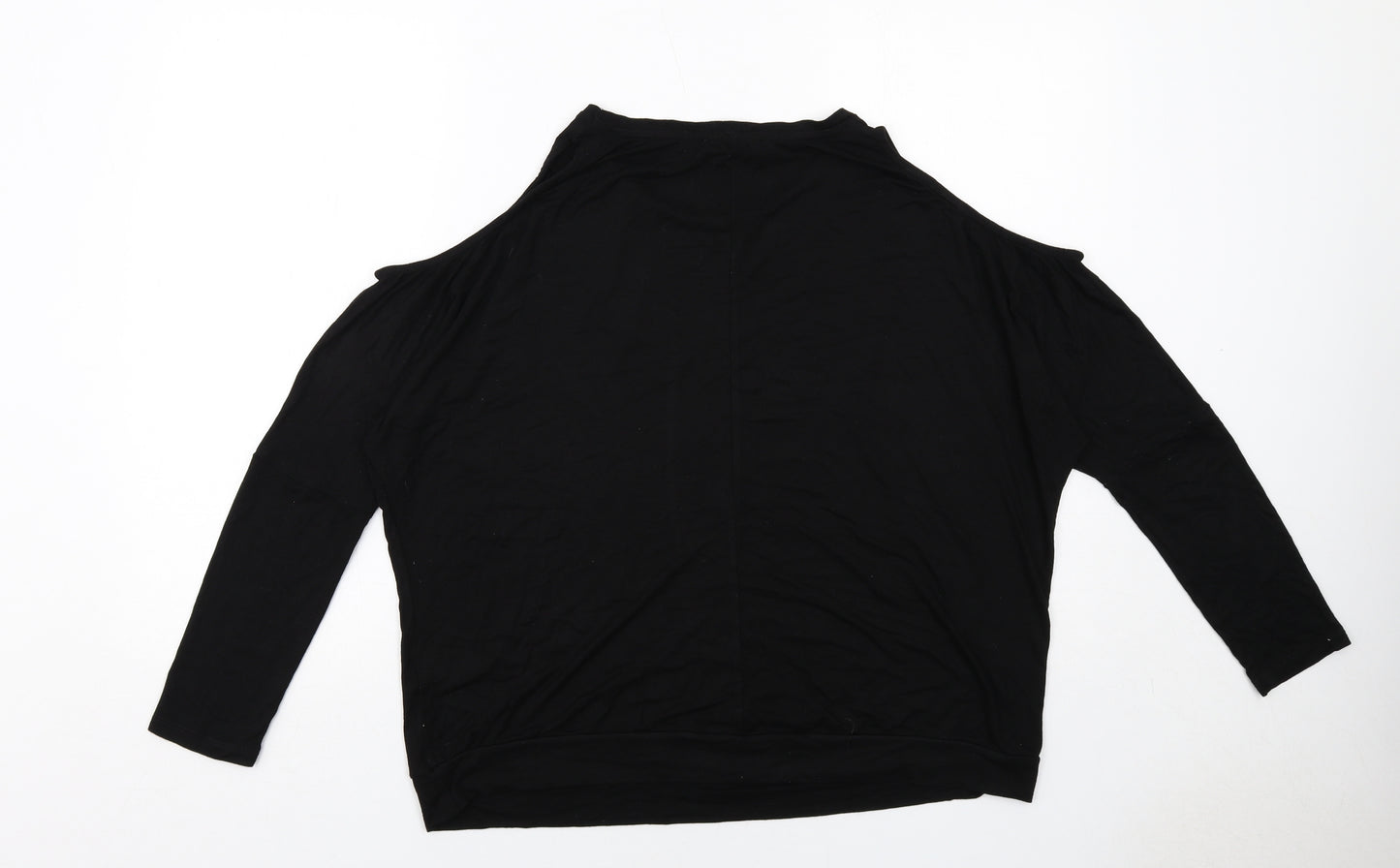Very Womens Black Viscose Basic Blouse Size 14 Round Neck - Cold Shoulder
