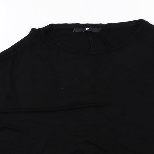 Very Womens Black Viscose Basic Blouse Size 14 Round Neck - Cold Shoulder