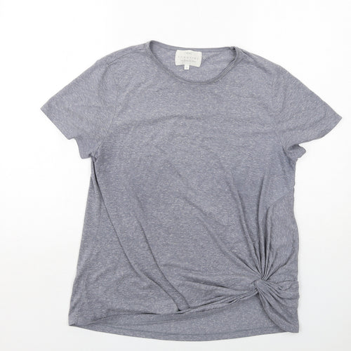 NEXT Womens Grey Polyester Basic T-Shirt Size M Round Neck - Twist Detail