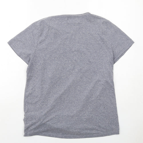 NEXT Womens Grey Polyester Basic T-Shirt Size M Round Neck - Twist Detail