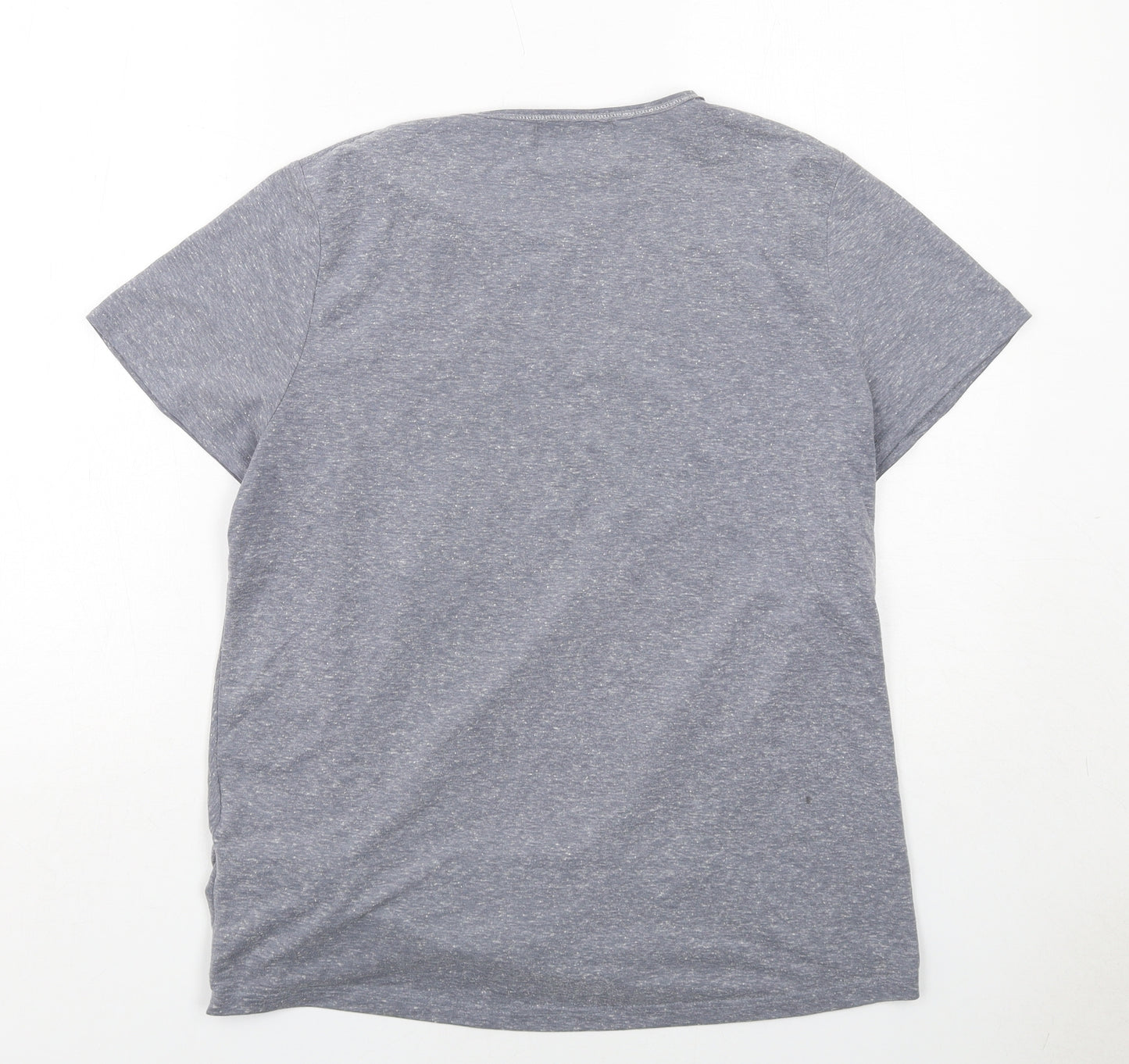 NEXT Womens Grey Polyester Basic T-Shirt Size M Round Neck - Twist Detail
