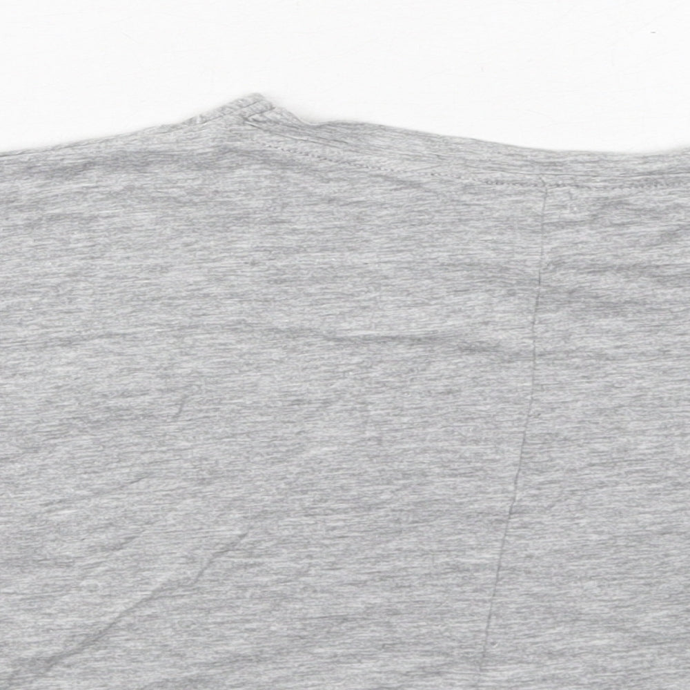 New Look Girls Grey Cotton Basic T-Shirt Size 9 Years Round Neck Pullover