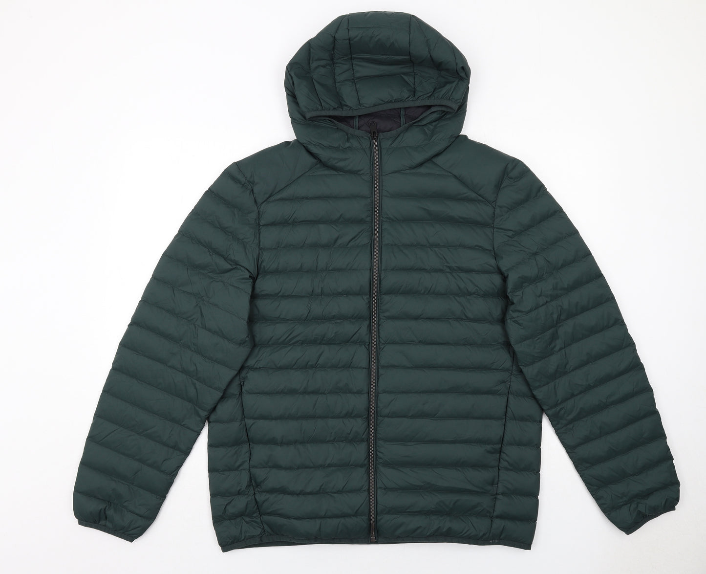 Marks and Spencer Mens Green Quilted Jacket Size L Zip