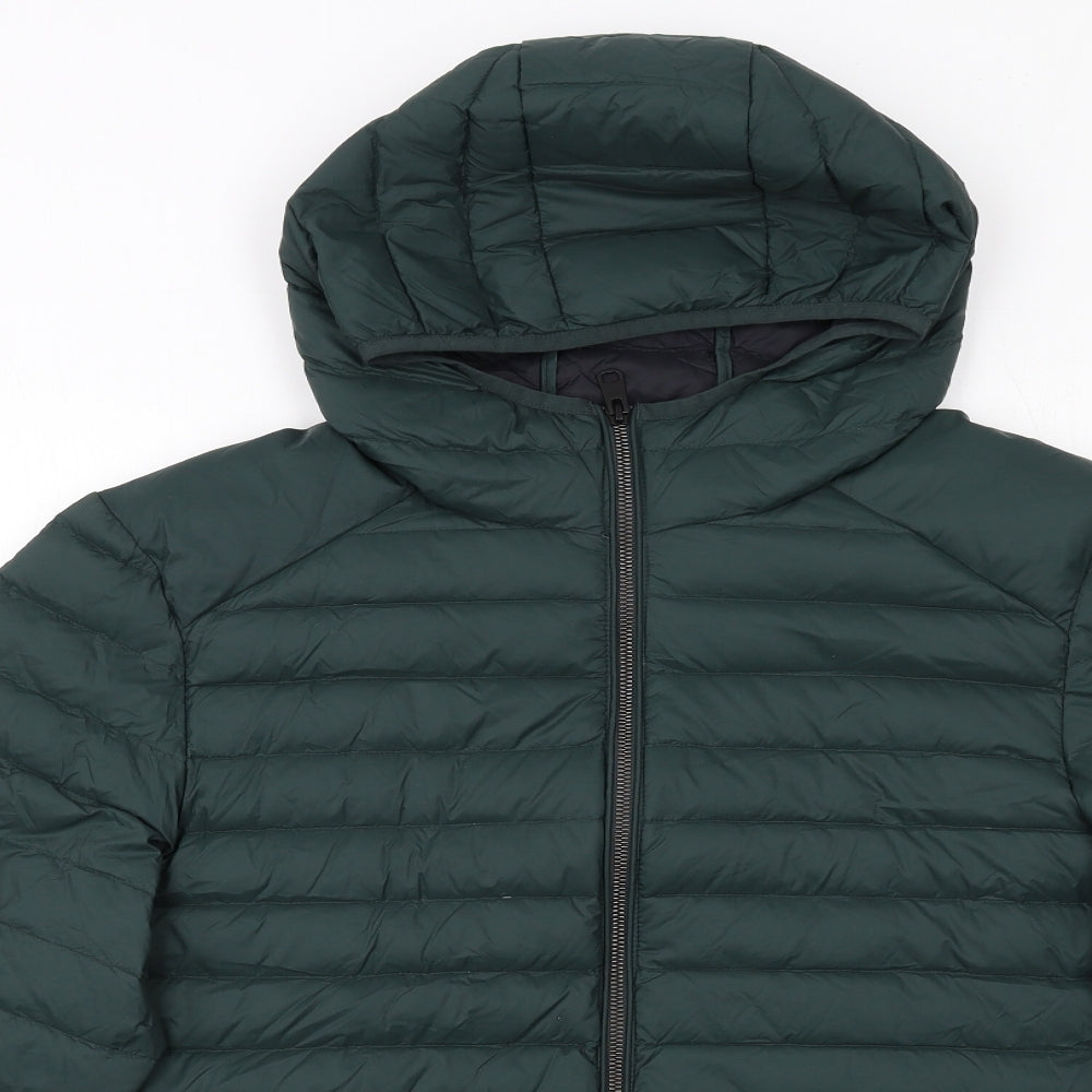 Marks and Spencer Mens Green Quilted Jacket Size L Zip