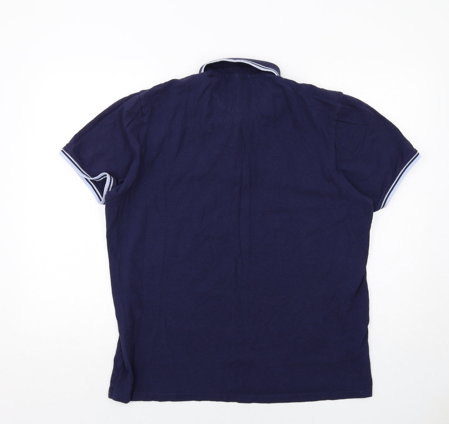 Burton Mens Blue Cotton Polo Size XL Collared Button