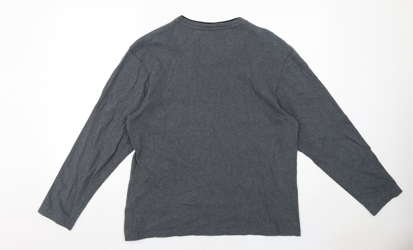 Stone Bay Mens Grey Cotton T-Shirt Size M V-Neck
